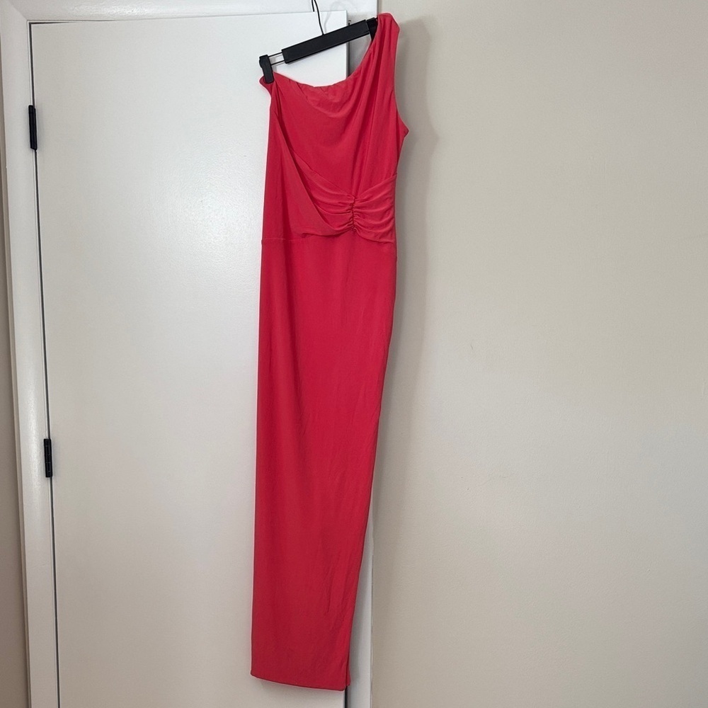 CLUB L LONDON pink Ruched Panel One Shoulder Maxi Dress - Picture 2 of 10